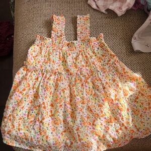Old Navy Floral Sundress in White, Orange, Pink, Green